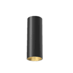 tubular 60 surface mount fixed black with gold baffle
