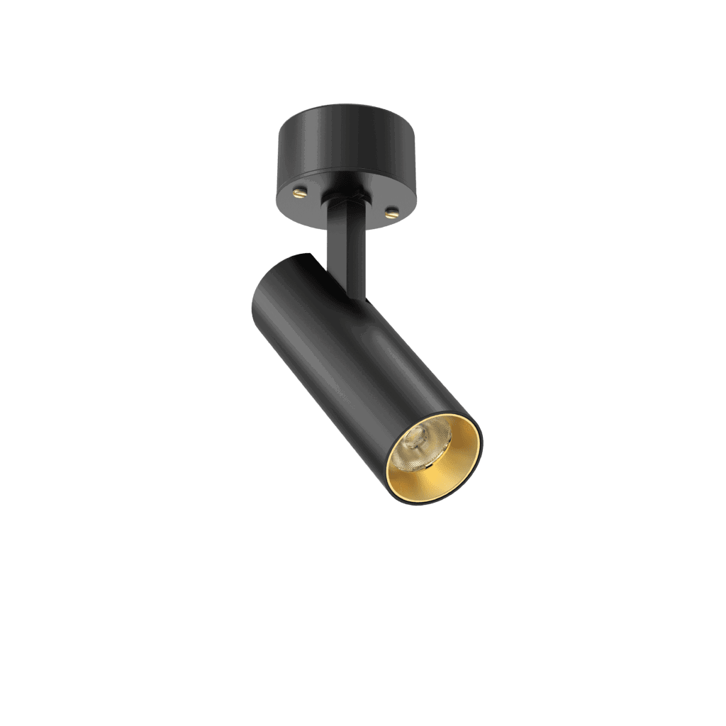 tubular 40 surface mount adjustable black with gold baffle