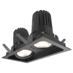 view 50 square double downlight black