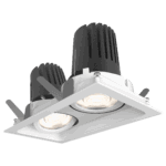 view 50 square double downlight white