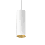 track mounted tubular 60 mounted pendant fixed white with gold baffle