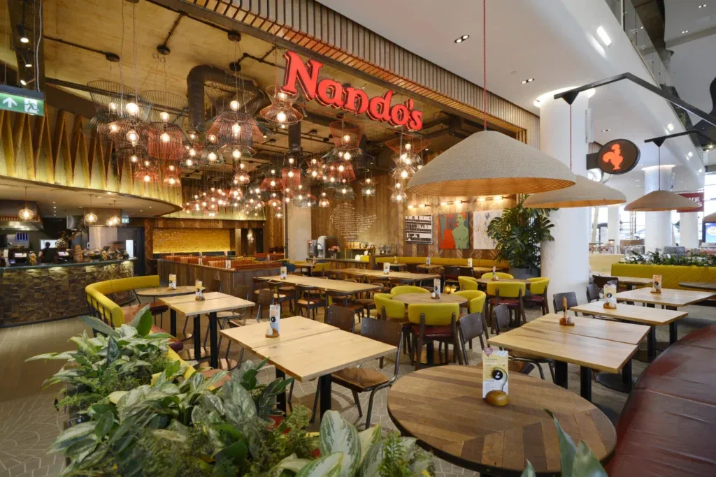 Nandos restaurant lighting set up