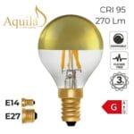 ZIK017 4W22E27G Golfball G45 Gold Mirrored 4W 2200K E27
