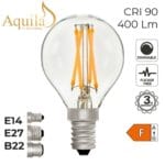 ZIK017 4W27E27C Golfball G45 Clear 4W 2700K E27